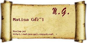 Matisa Gál névjegykártya